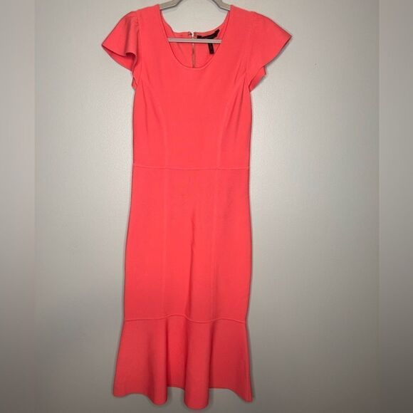 BCBGMAXAZRIA Bandage Ribbed Cap Sleeve Midi Dress - Picture 2 of 7